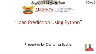 Loan Prediction using Logistics Regression in python.