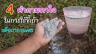 4 คำถามคาใจ ในการใช้ขี้เถ้าเพื่อเกษตร อธิบายให้ฟังแบบละเอียดครับ