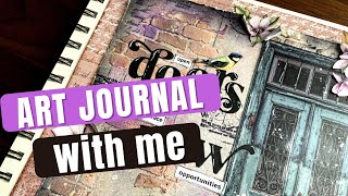 art journal with me | many mixed media techniques !!!