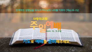 [사랑의교회] 주일예배 실시간방송 (221016) 막 5:1-4 '귀신 드러남의 단계'