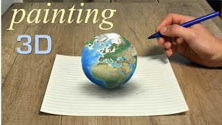 Planet Earth amazing 3D painting/ Pop Art Effect