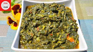 TRINI CHORI BHAGI 🇹🇹 (#24)-a delicious healthy, vegetarian dish using Chori bhagi (spinach)
