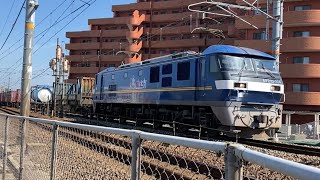 貨物列車　5085レ　EF210-354牽引　板額踏切通過