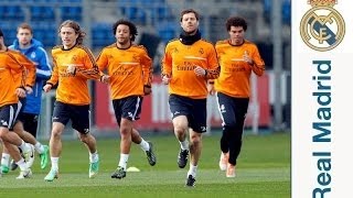 Primer entrenamiento del Real Madrid para preparar el partido de Copa frente a Osasuna