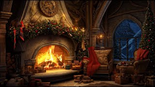 Winter Fireplace In The Hobbit Room | Fire Sounds For Instant Sleep | The Sound Around The Crackling