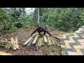 single girl the process of making a bathroom drawing water for daily use on the farm sùng my