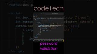 password Validation using html and javascript #shorts #short #html #javascript