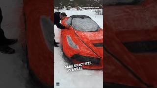 He made a Ferrari out of snow 😱
