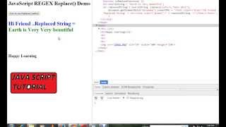 HOW TO REPLACE STRING IN JAVASCRIPT DEMO