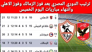 ترتيب الدوري المصري بعد فوز الزمالك على الاتحاد وفوز الاهلي على زد اليوم