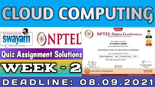 Cloud Computing | NPTEL | Week 2 Assignment 2 Solution | July 2021