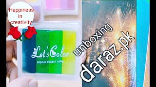 Unboxing daraz.pk stationary and craft supplies/Happiness in creativity