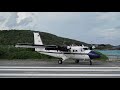 scary downhill landing twin otter landing and take off from crazy st. barts caribbean