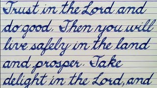 Trust In The Lord And Do Good | English Cursive Handwriting | Learn How To Write Bssic Cursive