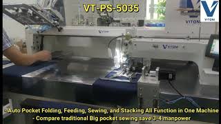 VITONI VT PS 5035 Auto Kangaroo Pocket \u0026 Normal Knit Pocket Setter Machine New