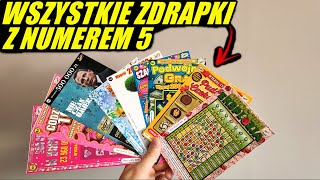 Zdrapki Lotto - WSZYSTKIE ZDRAPKI Z NUMEREM 5 MIX ZA 58 ZŁ 💰