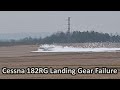 The Cessna 182RG with a landing gear failure landed in firefighting foam.