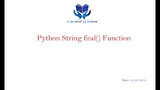 20-Python String find() Function
