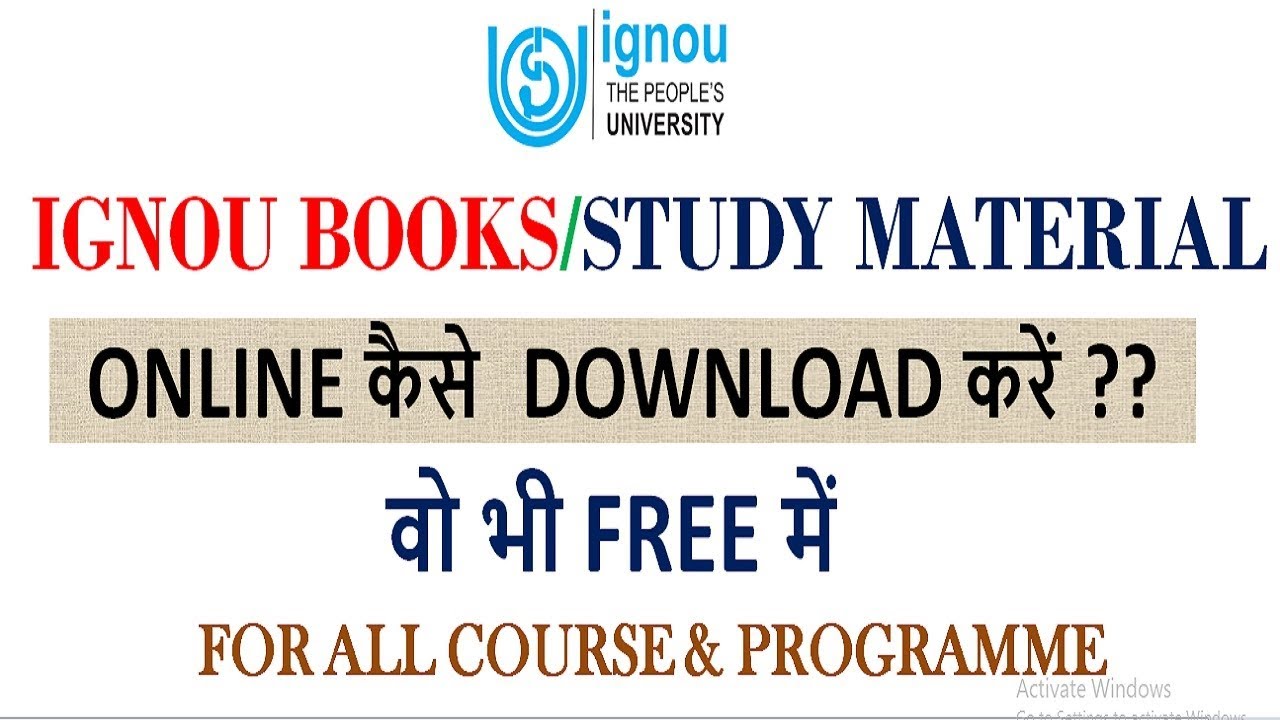 HOW TO DOWNLOAD IGNOU BOOKS/STUDY MATERIAL ONLINE FOR FREE ?? [COMPLETE ...