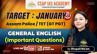 IMPORTANT QUESTIONS | GENERAL ENGLISH | CSAP IAS ACADEMY