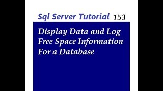 Display Free Space in SQL Server Database