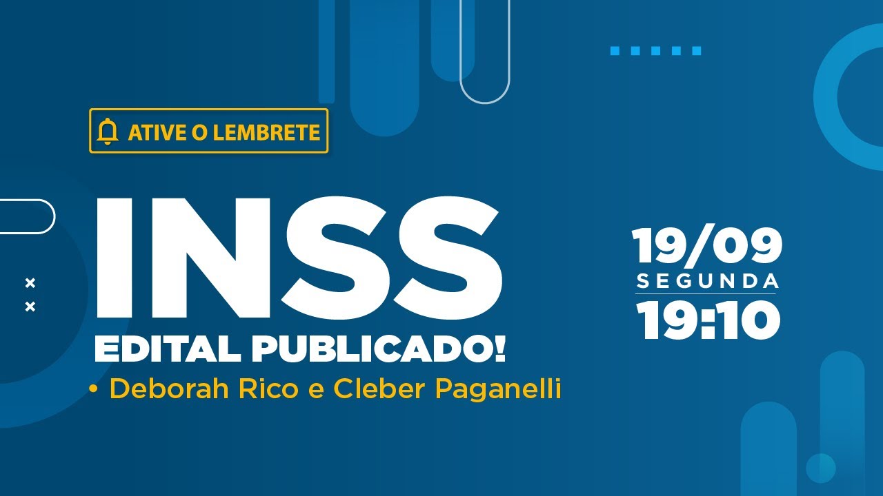 Live Concurso INSS: Edital Publicado - YouTube