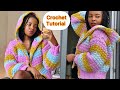 Easy Crochet Hooded Cardigan Tutorial #crochetpattern #beginnerfriendly #accrochets