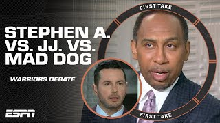 Stephen A. vs. JJ Redick vs. Mad Dog DEBATE 🍿 Is Bob Myers getting too much credit? | First Take
