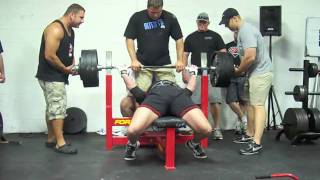 Ridiculous 705 Lb Bench Press - Jeff Just Misses Record for 220 Weight Class!