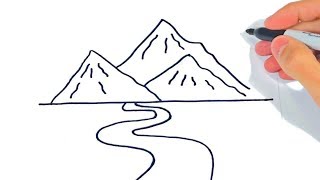 Cómo dibujar unas Montañas Paso a Paso | Dibujo de Montaña