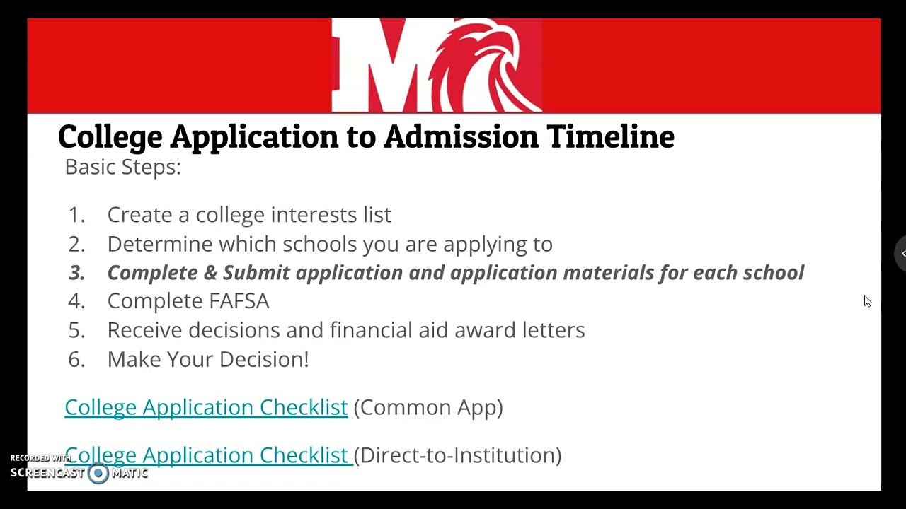 College Application Timeline - YouTube