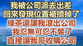 我被公司派去出差，回來發現位置被擠掉了，綠茶還讓我滾出公司，我忍無可忍不裝了，直接讓我哥收購公司#幸福敲門 #中老年幸福人生#美麗人生#幸福生活#幸福人生#中老年生活#生活經驗#情感故事