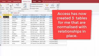 Normalising data in access