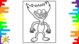 Scary Huggy Wuggy Coloring Page | Huggy Wuggy Coloring | Disfigure - Hollah!