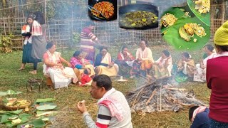 Happy Magh bihu/উৰুকাৰ ৰাতি আমাৰ চুবুৰী টোত কেনেকৈ মিলি জুলি ভোজ ভাত খালো /