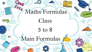 Maths Formula's || Class 5 to 8 || Mai formulas || Important Formulas || Maths // Tanya Sharma