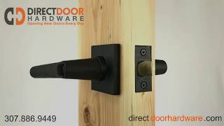 Emtek Hanover Keyed Lever with Square Rosette in Flat Black