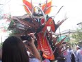 田中踊り山車とすれ違う。（２０１０江浦祇園祭）