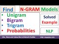How to find N-Gram Probabilities Unigram Bigram Trigram Probabilities in NLP by Vidya Mahesh Huddar