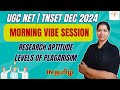 RESEARCH APTITUDE| UGC NET DEC 2024| TNSET 2024| LEVELS OF PLAGIARISIM