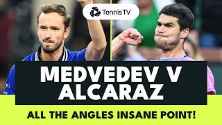 All The Angles Of Alcaraz & Medvedev's Epic Point! 🥵| Indian Wells 2024