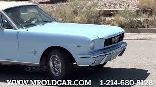 1966 Ford Mustang V8 289 V8 BORED TO A 302 www.mroldcar.com  1-214-680-8128