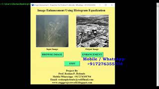 Image Enhancement Using Python Opencv | Image Enhancement Using Histogram Equalization Project Code