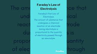 Faraday's law of electrolysis