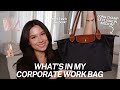 WHAT'S IN MY WORKBAG 2024 | long champ le pliage size medium, corporate work essentials