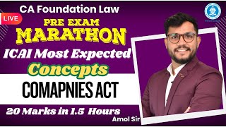 Most Expected ICAI Concepts | Companies Act | Pre Exam Marathon by CA Amol Jain