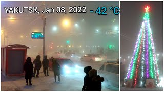 YAKUTSK the Coldest City on Earth, 08 Jan 2022, (- 42 ℃) , Якутск, Russia