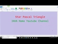 Java code - Pascal Star Triangle - Java interview