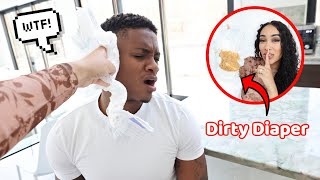 he was NOT happy about this..*POOPY DIAPER PRANK*