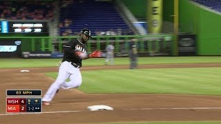 WSH@MIA: Hechavarria drives in a run with a double